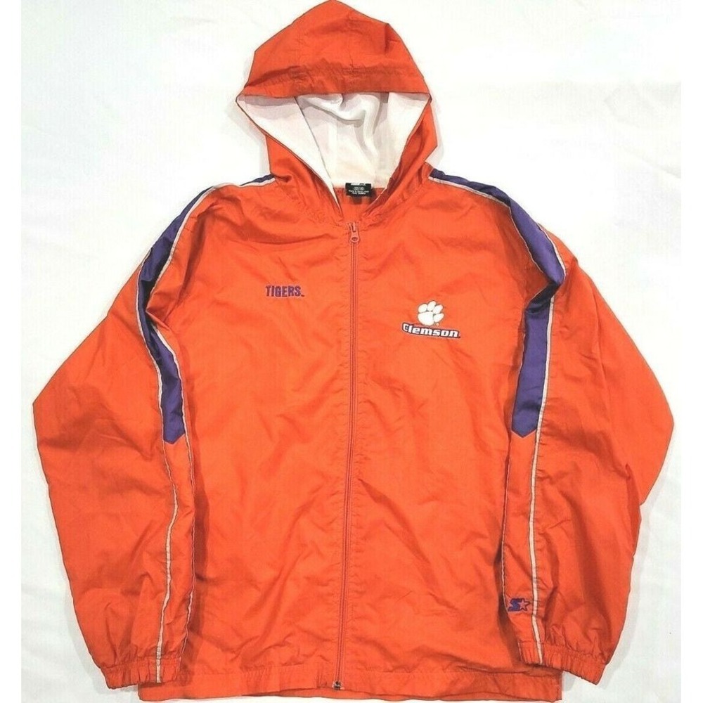 Vintage Clemson Tigers Starter Zip Up Jacket Boys 12/14 Orange Purple Football
